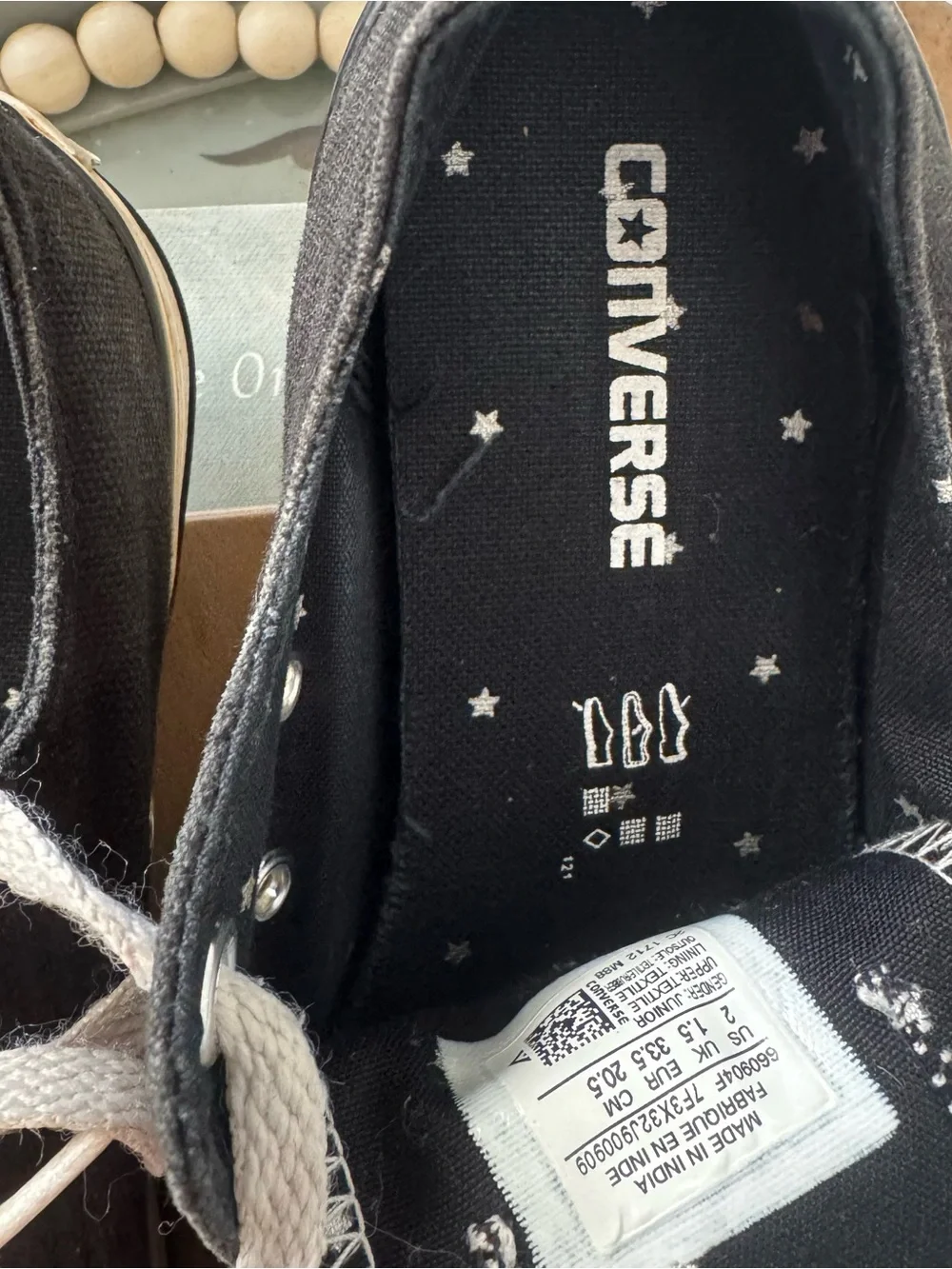 Converse Black Low-Top Kids Sneakers with White Accents